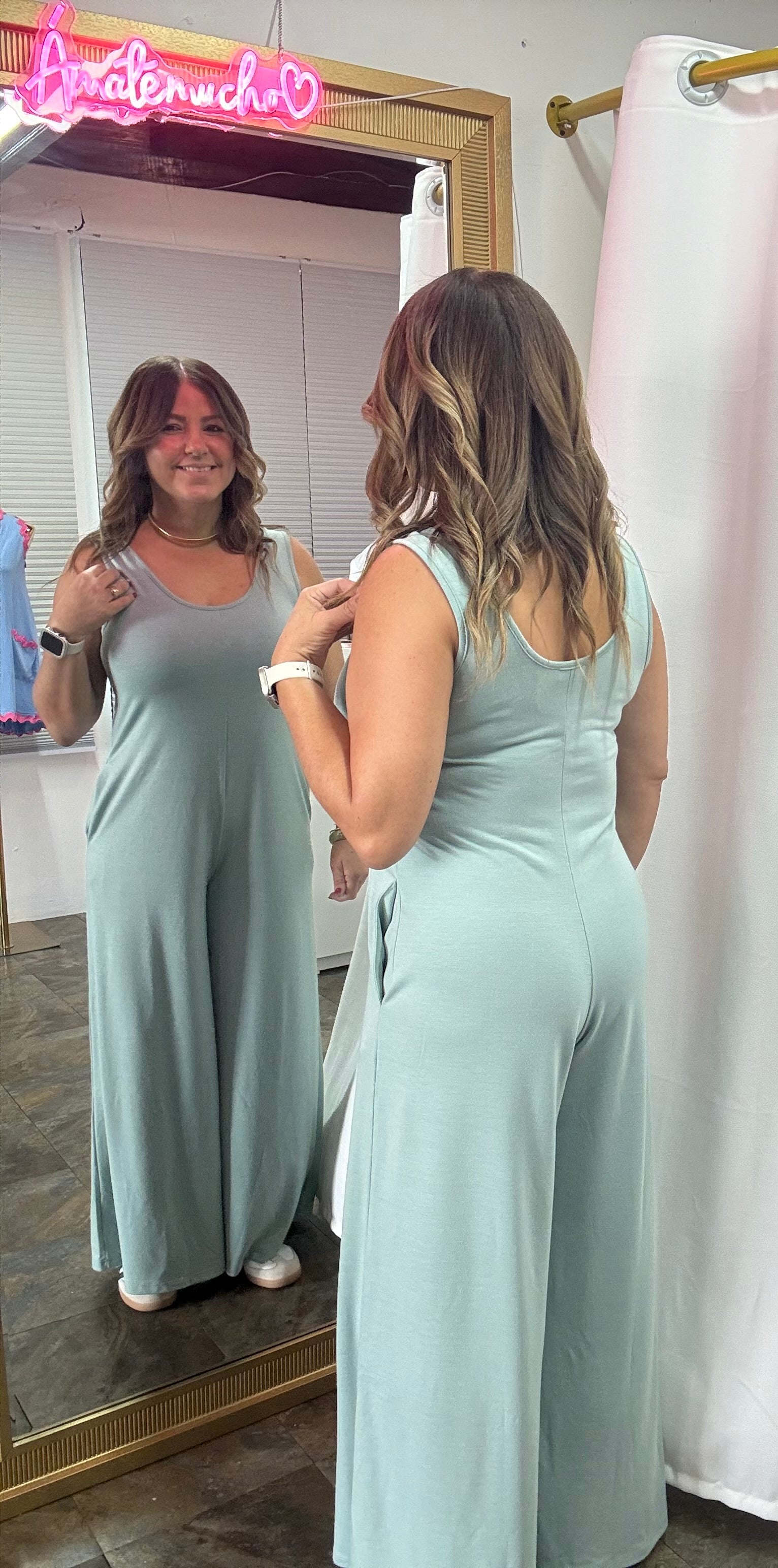 Wide Leg Jumpsuit Sage