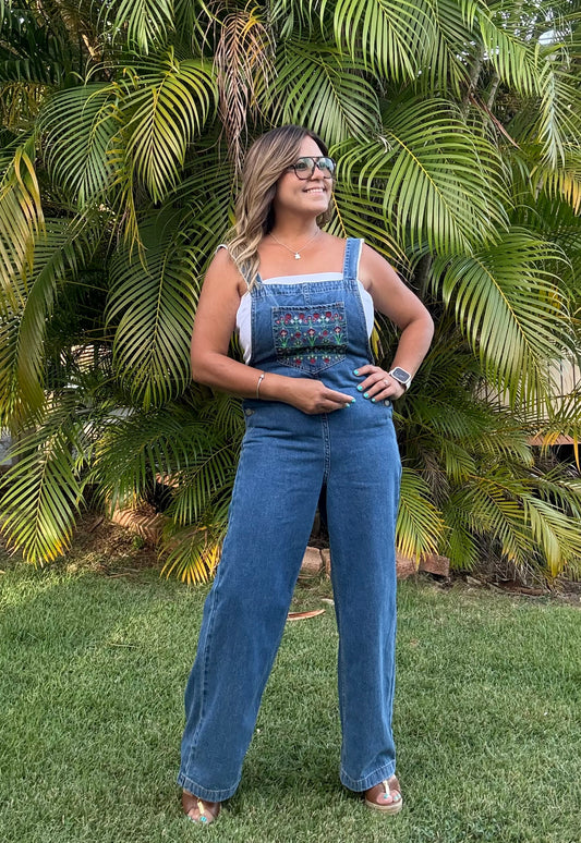 Denim Jumpsuit (corre pequeño / tallas 0 y 1 small, 3 medium y 5 large)