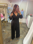 Satin black jumpsuit