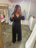 Satin black jumpsuit