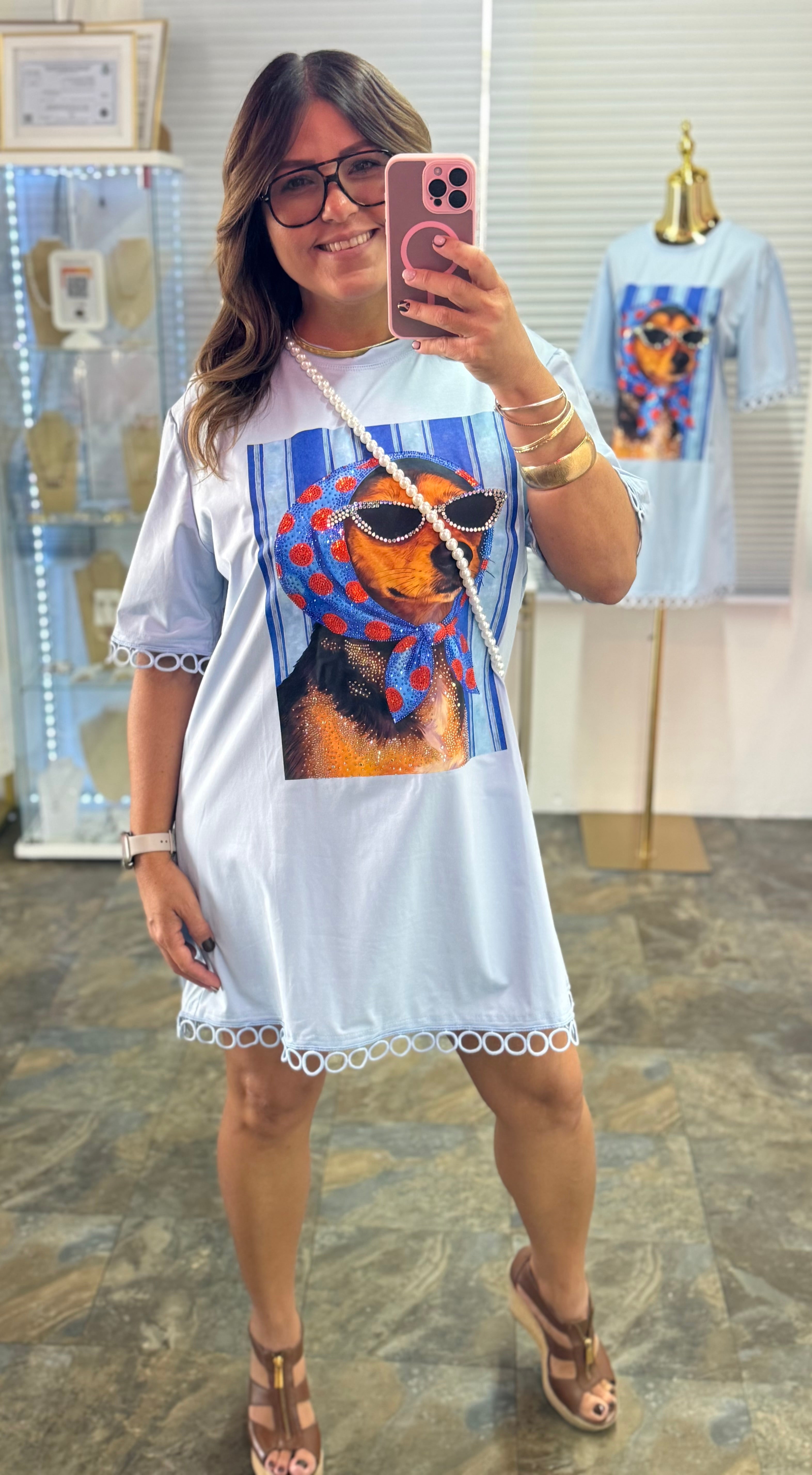 T shirt dress azul