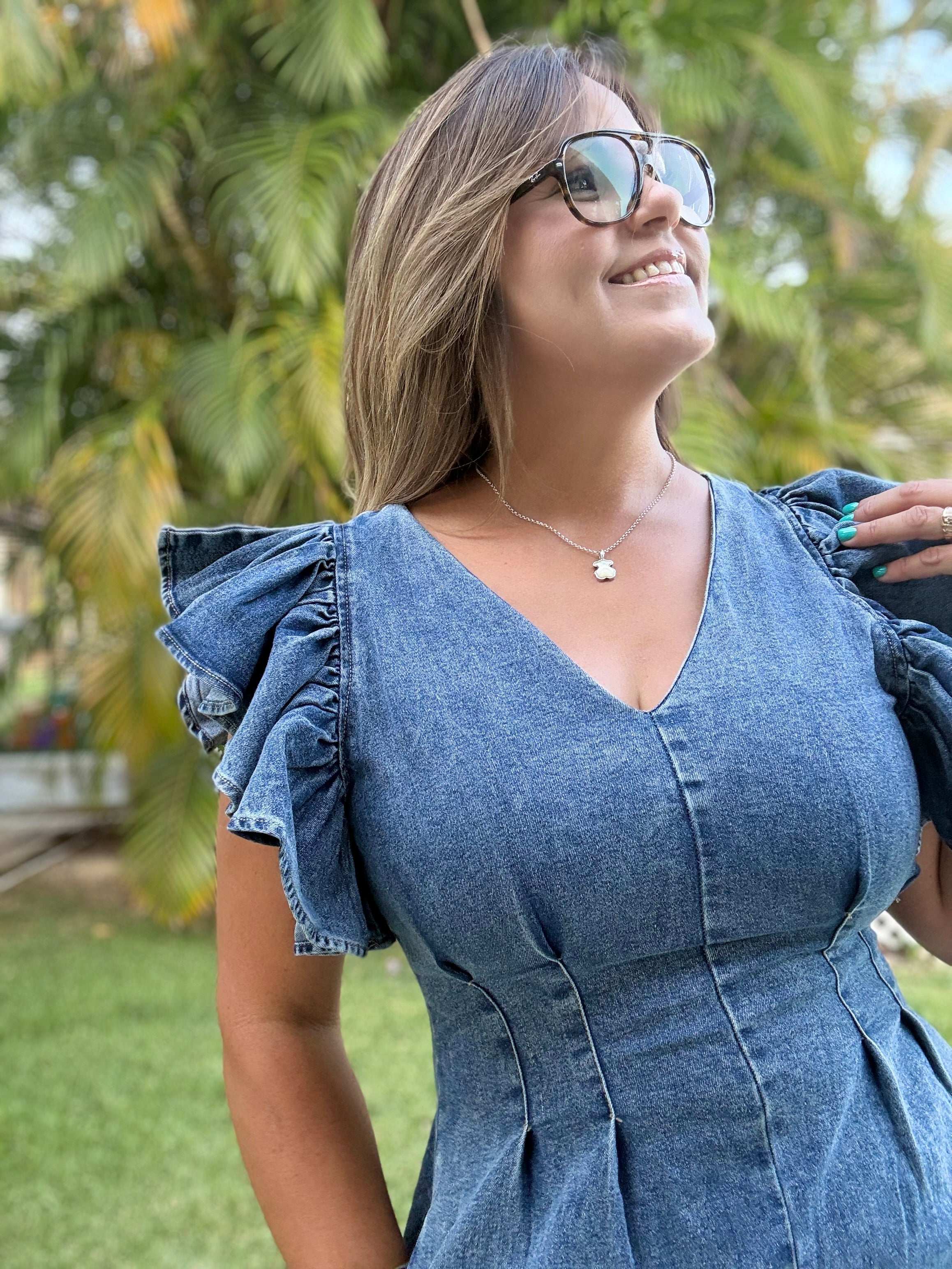Stretchable Denim Romper