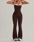 Dark brown jumpsuit halter