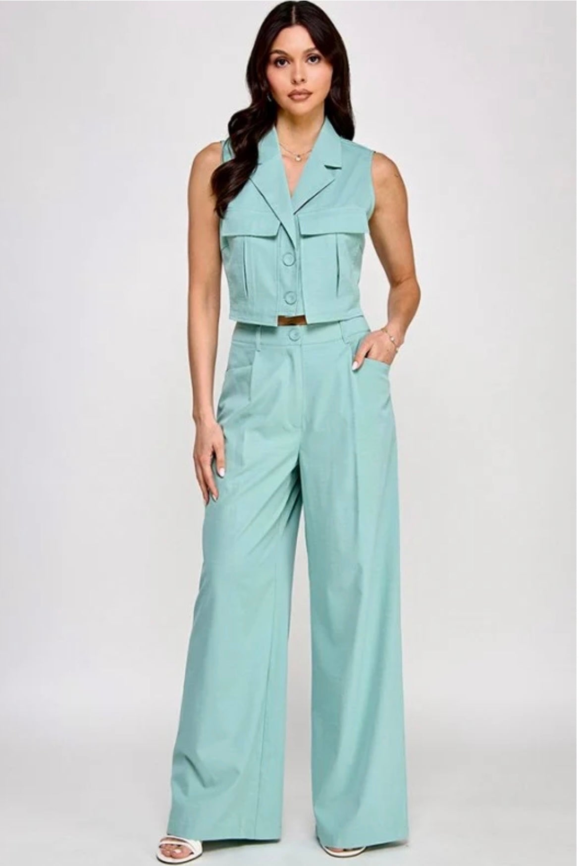 Mint vest & pant set